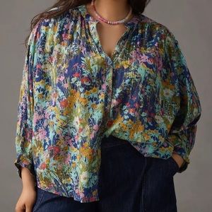 Anthropologie THE SIDNEY PRINTED BATWING BLOUSE